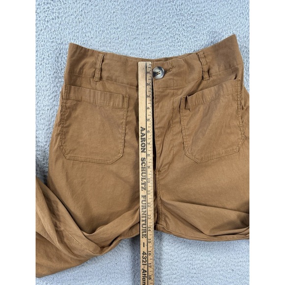 Anthropologie The Colette Pants Womens 32 Wide Leg Crop Brown - Picture 4 of 10